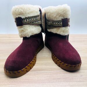 MUK LUKS Flexi Montauk Winter & Snow Boots Ankle Boots Burgundy | Size US 7